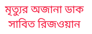 মৃত্যুর অজানা ডাক সাবিত রিজওয়ান
