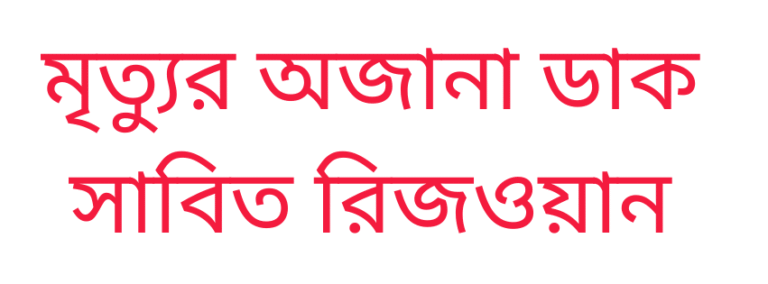 মৃত্যুর অজানা ডাক সাবিত রিজওয়ান