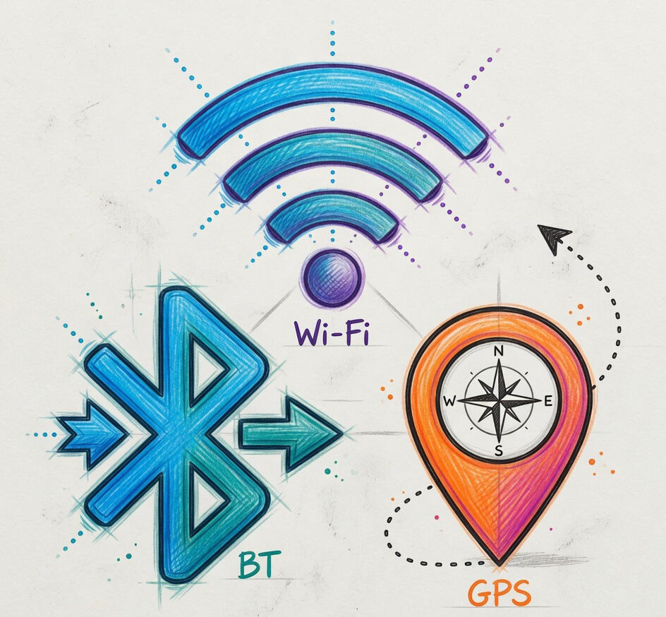 হেডি লামার এবং  Wi-Fi, Bluetooth,GPS