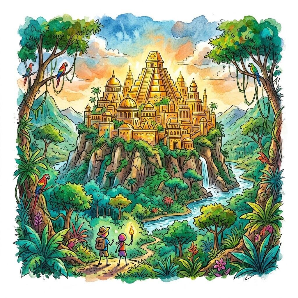 El Dorado: A fictional and mysterious city of gold hidden in the Amazon rainforest of South America.